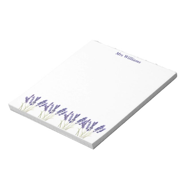 Lavender Purple flowers watercolor Herbs Notepad (Rotated)
