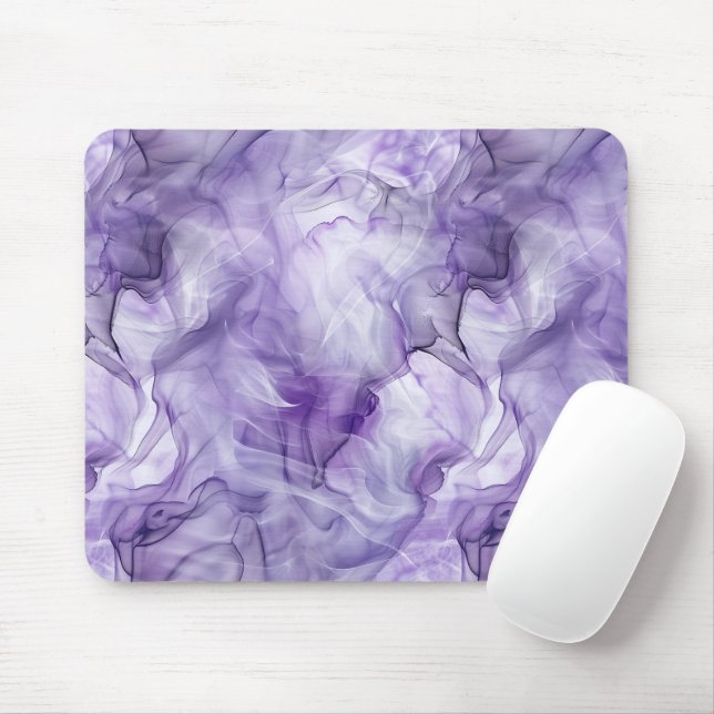 Lavender Purple Fluid Smoke Marble Mouse Pad (With Mouse)