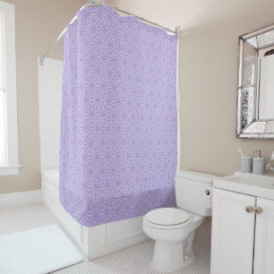 Lavender Purple Geometric Flower Pattern Shower Curtain