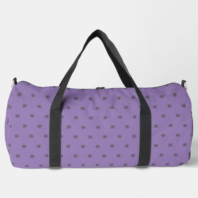 lavender purple girly pattern  duffle bag (Front)