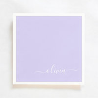 Lavender Purple Girly Script Monogram Name Modern