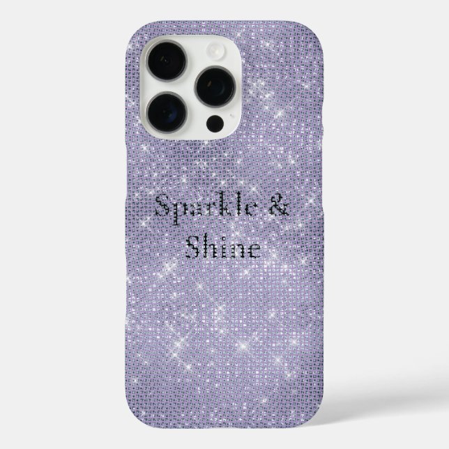 Lavender Purple Glitzy Chic Glam Sparkle Case-Mate iPhone Case (Back)