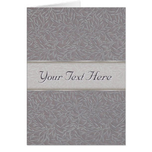 Lavender Purple Grey Embossed Leaf Vines Brocade