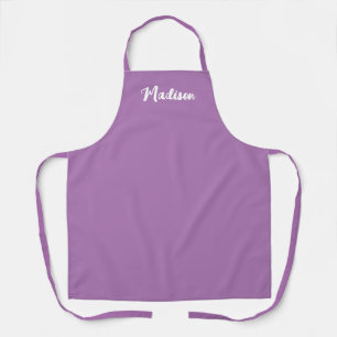 Lavender Purple Hand Lettered Script Monogram Name Apron