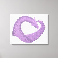 Lavender purple heart dragon on white