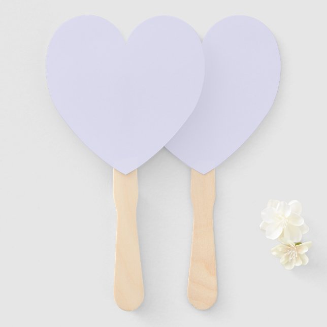Lavender Purple Heart Fan for Elegant Event Comfor (Front and Back)
