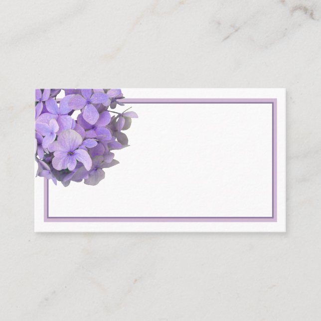 Lavender Purple Hydrangea  Business Card (Front)
