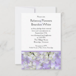 Lavender Purple Hydrangea Small Wedding Invitation