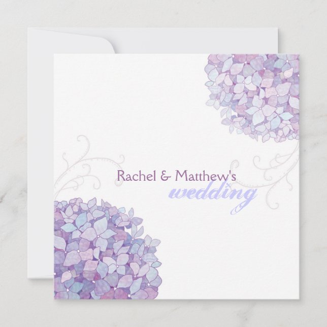 Lavender Purple Hydrangeas Wedding Invitation (Front)
