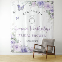 Lavender Purple Lilac Floral Bridal Shower Welcome