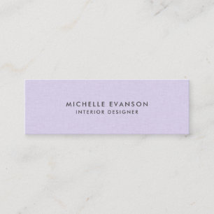 Lavender Purple Linen Minimalist Professional Mini Business Card