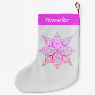 Lavender Purple Mandala Personalized Christmas Small Christmas Stocking