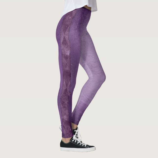 Lavender Purple Marble Pattern Leggings Womens (Right)