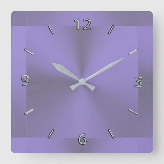 Lavender Purple Metallic Clock (Front)