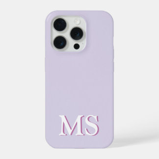 Lavender Purple Minimal Monogram iPhone Case