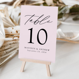 Lavender Purple Modern Elegance Wedding Table Number