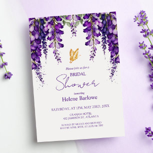 Lavender Purple Modern Elegant Bridal Shower Invitation