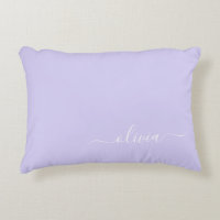Lavender Purple Modern Script Girly Monogram Name