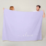 Lavender Purple Modern Script Girly Monogram Name Fleece Blanket<br><div class="desc">Lavender Purple Simple Script Monogram Name and Initial Fleece Blanket. This makes the perfect sweet 16 birthday,  wedding,  bridal shower,  anniversary,  baby shower or bachelorette party gift for someone that loves glam luxury and chic styles.</div>