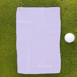 Lavender Purple Modern Script Girly Monogram Name Golf Towel<br><div class="desc">Lavender Purple Monogram Name Golf Towel. This makes the perfect sweet 16 birthday,  wedding,  bridal shower,  anniversary,  baby shower or bachelorette party gift for someone that loves glam luxury and chic styles.</div>