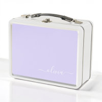 Lavender Purple Modern Script Girly Monogram Name
