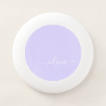 Lavender Purple Modern Script Girly Monogram Name Wham-O Frisbee<br><div class="desc">Lavender Purple Simple Script Monogram Name Frisbee. This makes the perfect graduation,  birthday,  wedding,  bridal shower,  anniversary,  baby shower or bachelorette party gift for someone that loves glam luxury and chic styles.</div>