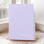 Lavender Purple Modern Script Monogram Girly Name Pocket Folder<br><div class="desc">Lavender Purple Simple Modern Script Monogram Name Pocket Folder. This makes the perfect sweet 16 birthday,  wedding,  bridal shower,  anniversary,  baby shower or bachelorette party gift for someone that loves glam luxury and chic styles.</div>