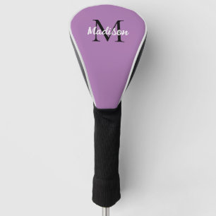 Lavender Purple Modern Script Monogram Name Ladies Golf Head Cover