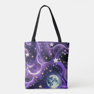 Lavender Purple Moon Phases Tote Bag