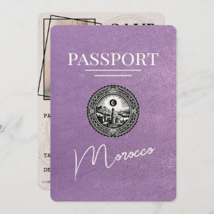 Lavender Purple Morocco Passport Save The Date