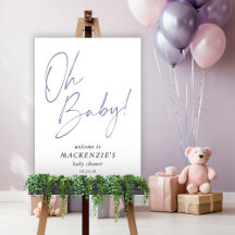 Lavender Purple Oh Baby Baby Shower Welcome