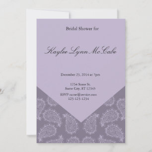Lavender Purple Paisley Bridal Shower Invitation