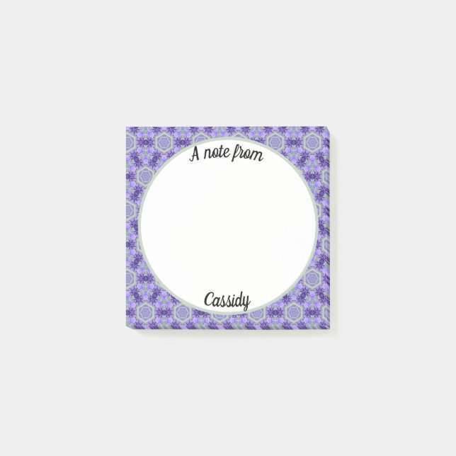 Lavender Purple Patterned  Post-it Notes (Front)