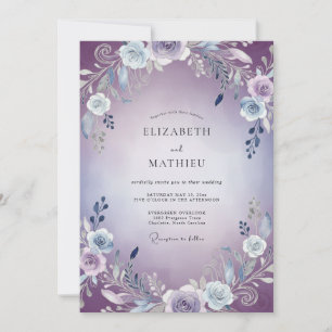 Lavender Purple Peony Wedding Invitation