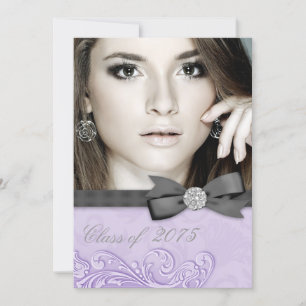 Lavender Purple Photo Graduation Announcements