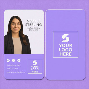 Lavender Purple Photo Logo Portrait Modern  Business Card