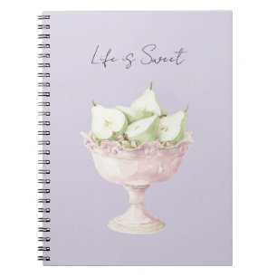 Lavender Purple Pistachio Green Pears Fruit Notebook
