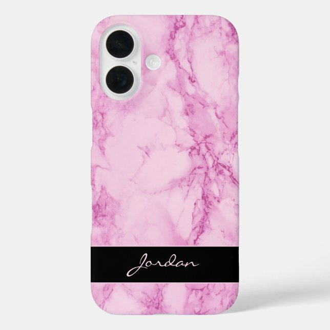 Lavender Purple Polished Marble Stone with Name Case-Mate iPhone Case (Back)