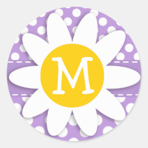 Lavender Purple Polka Dots Classic Round Sticker