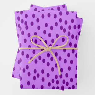 Lavender Purple Polka Dots Wrapping Paper Sheet