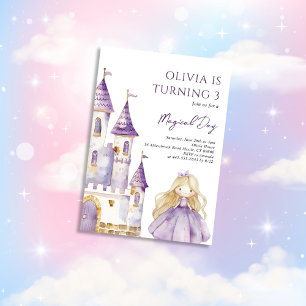 Lavender Purple Princess Birthday Invitation
