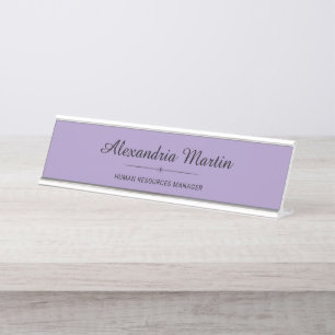 Lavender Purple Professional Office Desk  Name Plate