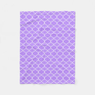 Lavender Purple Quatrefoil Geometric Pattern Fleece Blanket