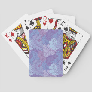 Lavender Purple Retro Floral Paisley Feathers Playing Cards