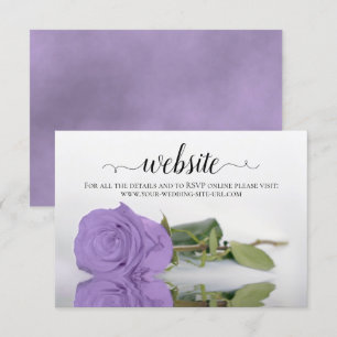 Lavender Purple Rose Elegant Wedding Website Enclosure Card