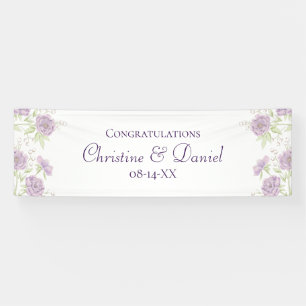 Lavender Purple Rose Wedding Banner