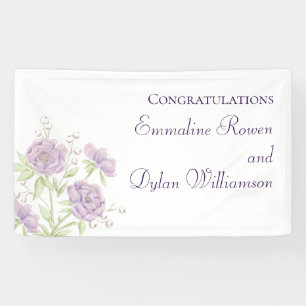 Lavender Purple Rose Wedding Banner