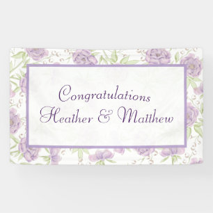 Lavender Purple Rose Wedding Banner