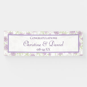 Lavender Purple Rose Wedding Banner