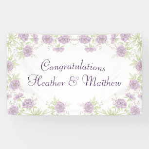 Lavender Purple Rose Wedding Banner